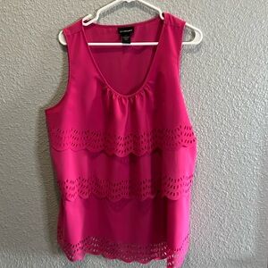 Lane Bryant hot pink ruffle tank size 18